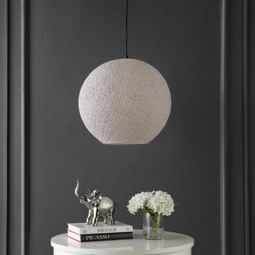 Lacey 19.5" White Bohemian Globe LED Pendant Light