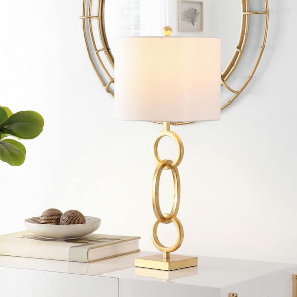 Alaia 29.5 in. Gold Table Lamp with White Shade