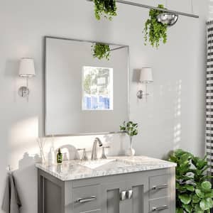 Sax 30 in. W x 30 in. H Metal Frame Wall Mounted Vanity Bathroom Mirror in Chrome