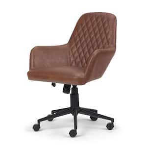Goodwin Distressed Cognac Swivel Adjustable Executive Computer Office Chair