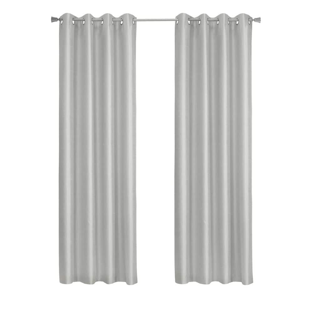 Glacier Silver Polyester Faux Silk 52 in. W x 63 in. L Grommet Indoor Blackout Curtain (Single Panel) price history on PriceWatchPro