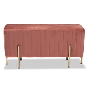 Helaine Pink Bench (17.7 in. H x 35.4 in. W x 15.7 in. D)