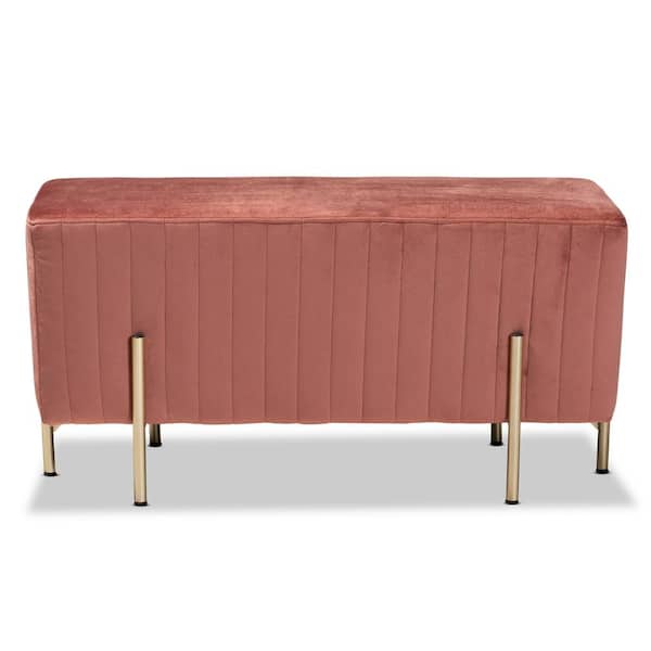 Baxton Studio Helaine Pink Bench (17.7 in. H x 35.4 in. W x 15.7 in. D)