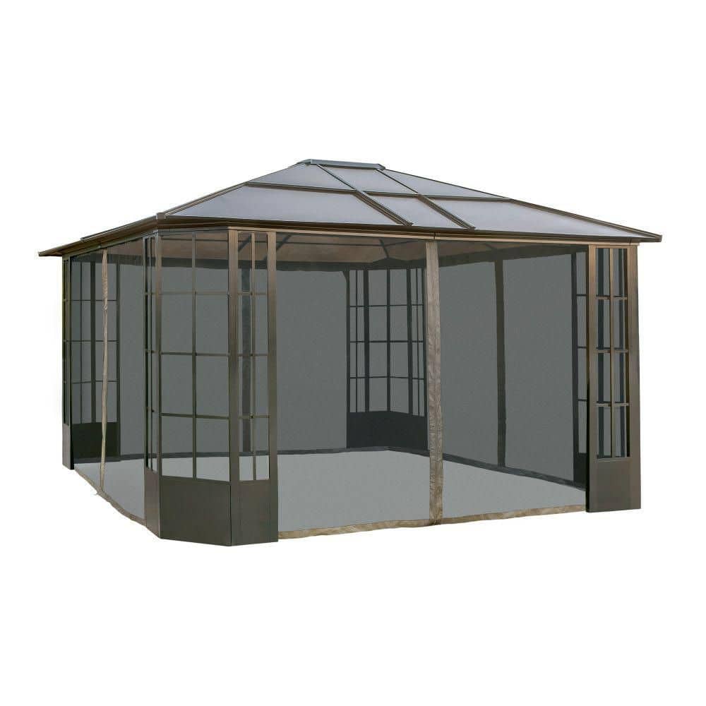 Sojag Savino 12 ft. x 14 ft. Black Rustproof Aluminum Framed