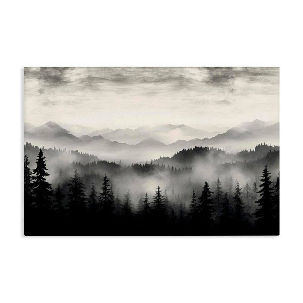 Black and White Gradient Mountains by LSR Design Studio Unframed Nature Graphic Art Print 16 in. x 24 in. price history on PriceWatchPro