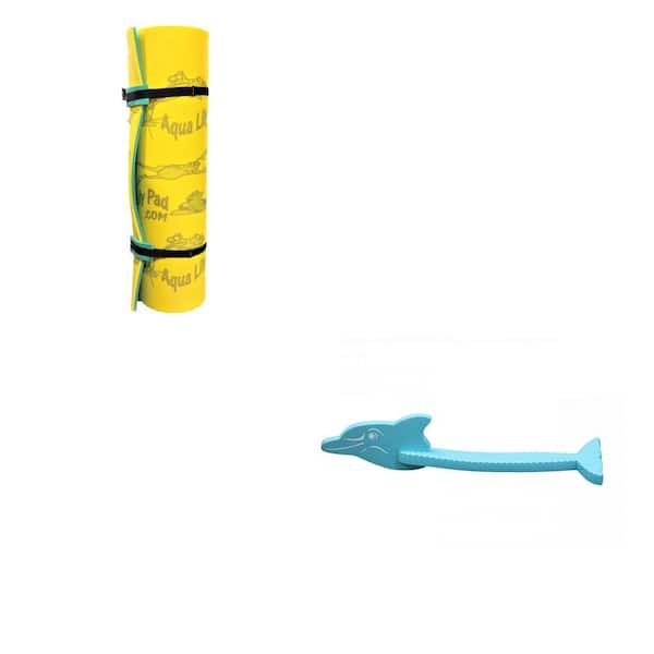 Aqua Lily Pad 12 ft. Water Playground Floating Island and Dolphin Foam Pool Noodle