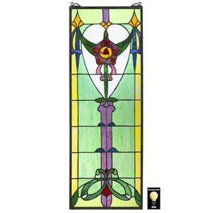 Art Deco Stained Glass Panels Wall Decor The Home Depot