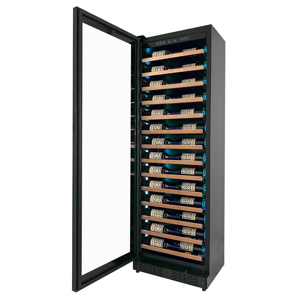 Allavino 67 Bottle Black Single Zone Wine Refrigerator with LED Lighting