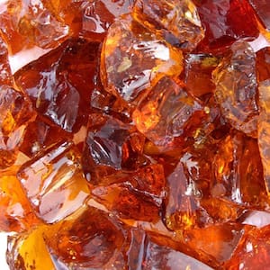 20 lbs. Recycled Fire Pit Fire Glass in Amber