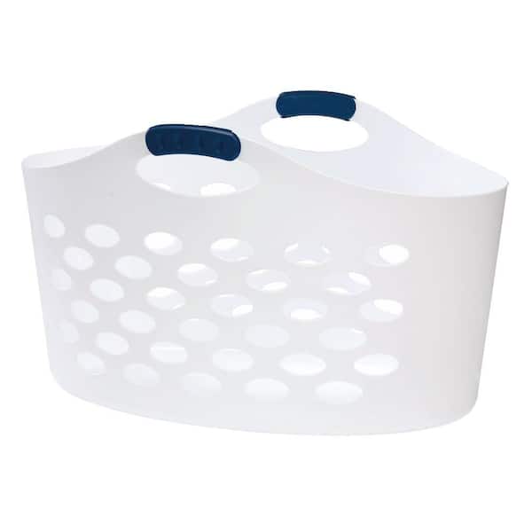 Rubbermaid Flex 'N Carry White Laundry Basket