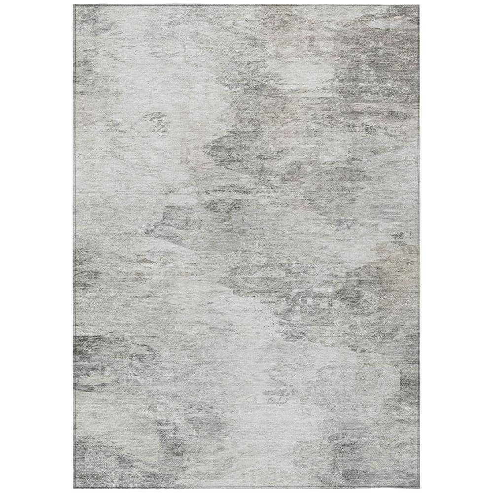 Addison Rugs Chantille ACN592 Silver 8 ft. x 10 ft. Machine Washable ...
