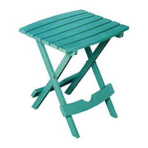 Quik-Fold 20 in. Resin Teal Square Patio Side Table