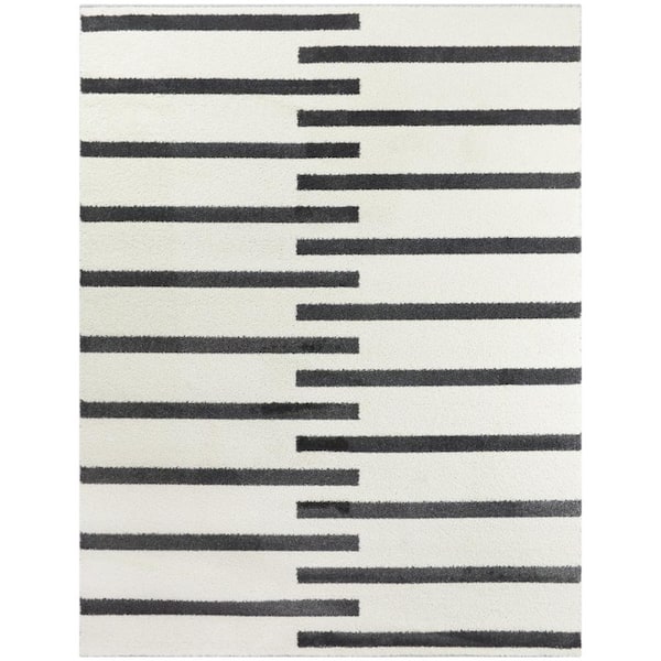 BALTA Colter White 4 ft. x 6 ft. Modern Striped Area Rug
