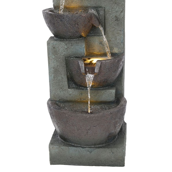 Alpine Corporation 39 in. Tall 5-Tiered Bowls Cascading Waterfall