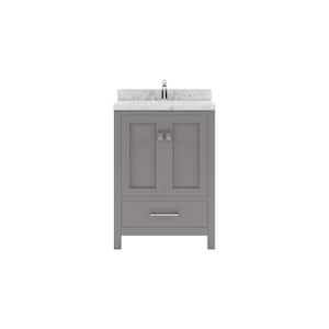 Caroline Avenue 24 in. W x 22 in. D x 35 in. H Single Sink Bath Vanity in Gray with Quartz Top