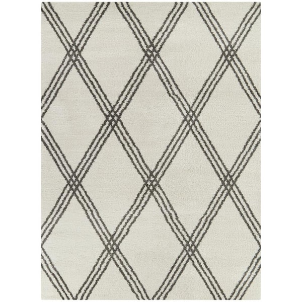 Kaplan Charcoal 5 ft. x 7 ft. Trellis Area Rug