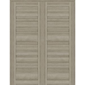 Louver 60 in. x 95.25 in. Both Active Shambor Wood Composite Double Prehung Interior Door