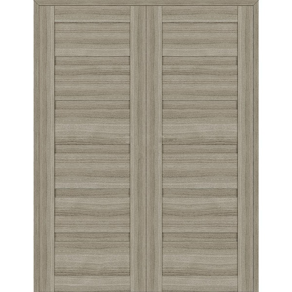 Belldinni Louver 60 in. x 95.25 in. Both Active Shambor Wood Composite Double Prehung Interior Door