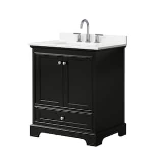 Deborah 30 in. W x 22 in. D x 35 in. H Single Bath Vanity in Dark Espresso with White Quartz Top