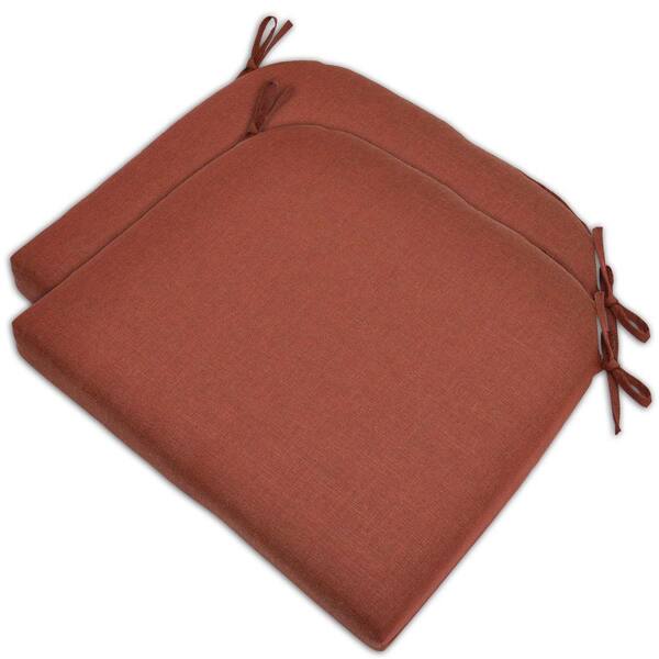 Hampton Bay Red Textured Outdoor Seat Pad (2-Pack)
