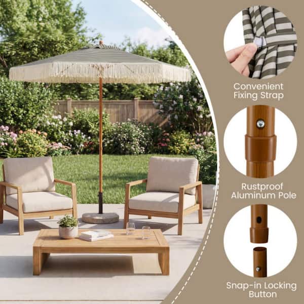 10ft solar patio umbrella w usb charger portable power bank JOYESERY 10 ft. Solar Patio Umbrella with 6-LED Strips, Secure Lock and  Raised Base Pole, Stable Outdoor Umbrella in Navy Blue J-UM-LED985-NY