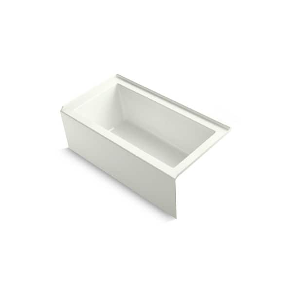 KOHLER Underscore 60 in. Right-Hand Drain Rectangular Alcove Bathtub in Dune
