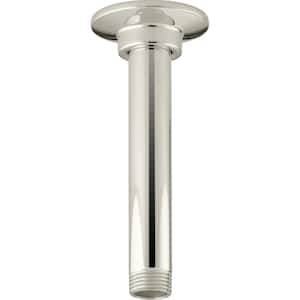 6 in. Ceiling Mount Rainhead Shower Arm and Flange, Vibrant Polished Nickel