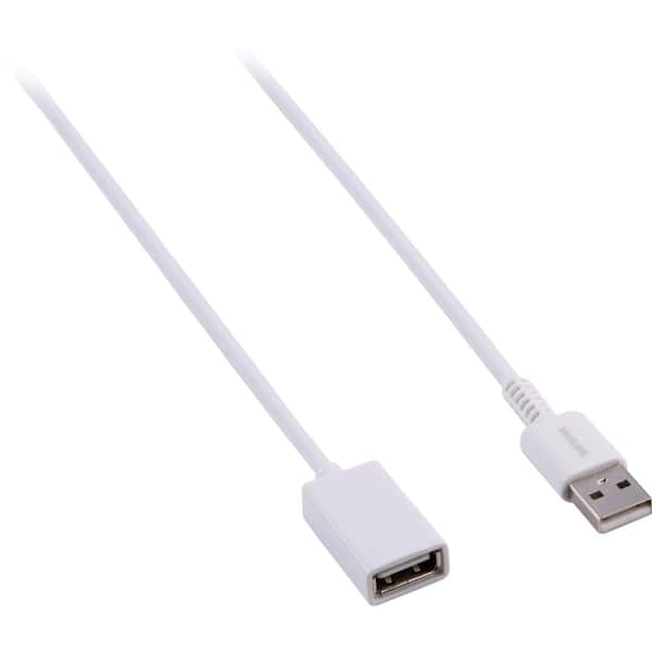 Philips 6 ft. USB 2.0 Charging Extension Cable in white