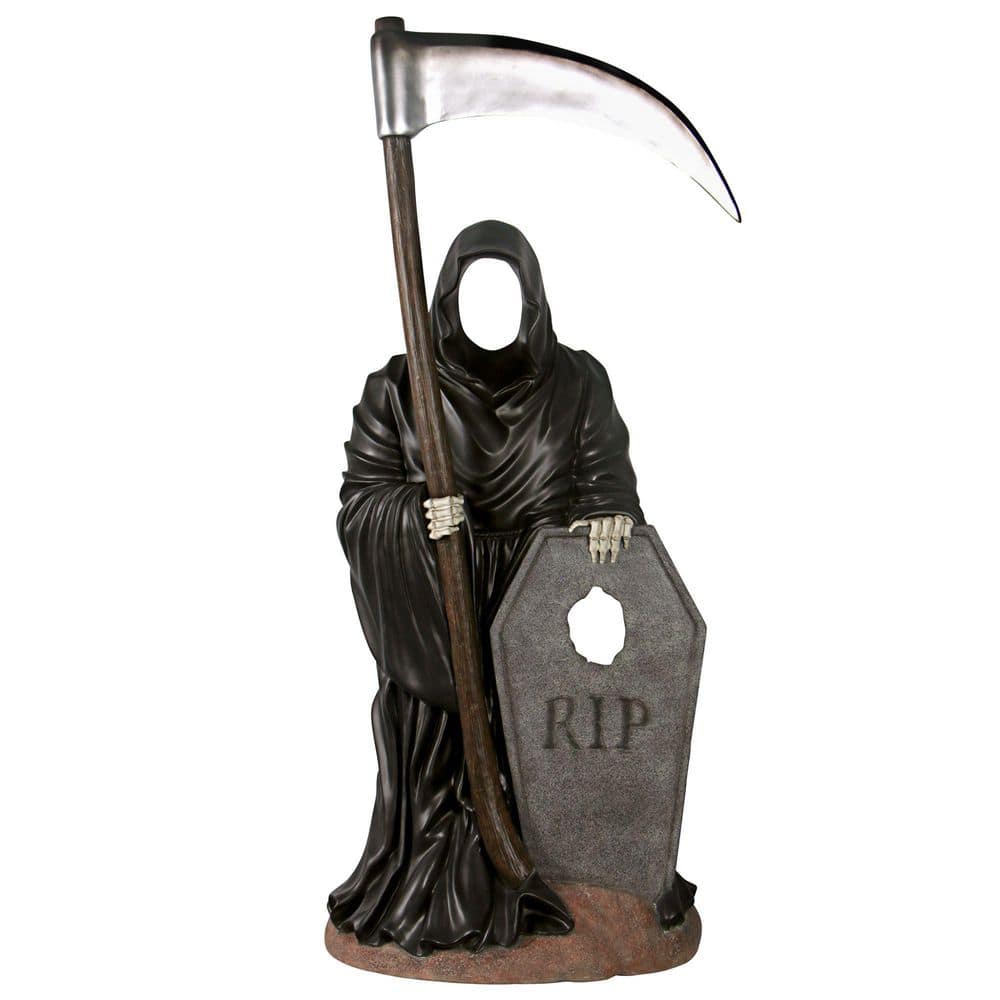 Design Toscano Halloween Grim Reaper Graveyard Ghoul Photo Op Life-size Garden Statue