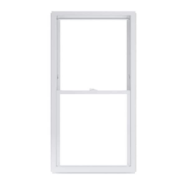 American Craftsman 30.75 in. x 61.25 in. 50 Series White Double Hung Low-E Argon Glass Vinyl Replacement Window, Screen Incl