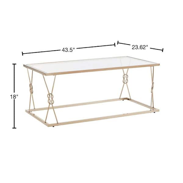 HomeSullivan 44 in. Clear/Champagne Gold Large Rectangle Glass