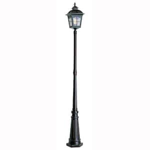 Briarwood 7 ft. 1-Light Antique Rust Outdoor Lamp Post Light Set with Water Glass