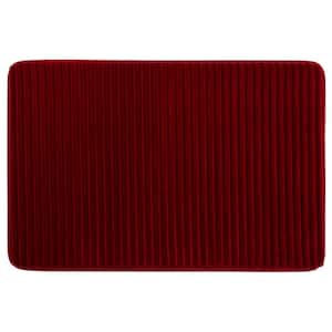 Roswell 17 in. x 24 in. Red Sedona Polyester Machine Washable Bath Mat