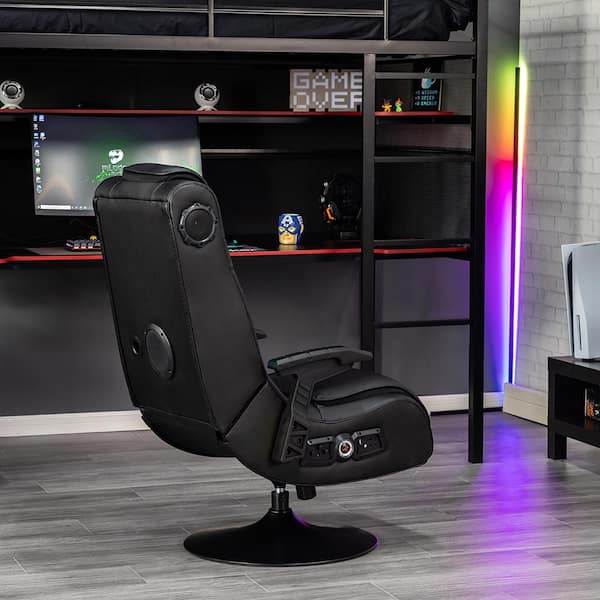 X Rocker Series+ 2.1 Audio with Vibration Pedestal Gaming Chair, Black 5106501 - The Home Depot