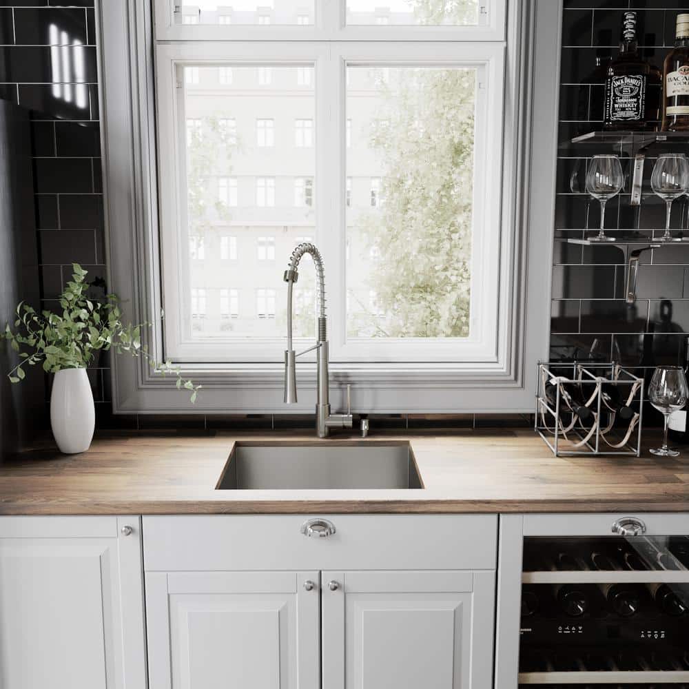 Stainless Steel Pull-Down Kitchen Faucet with Soap Dispenser