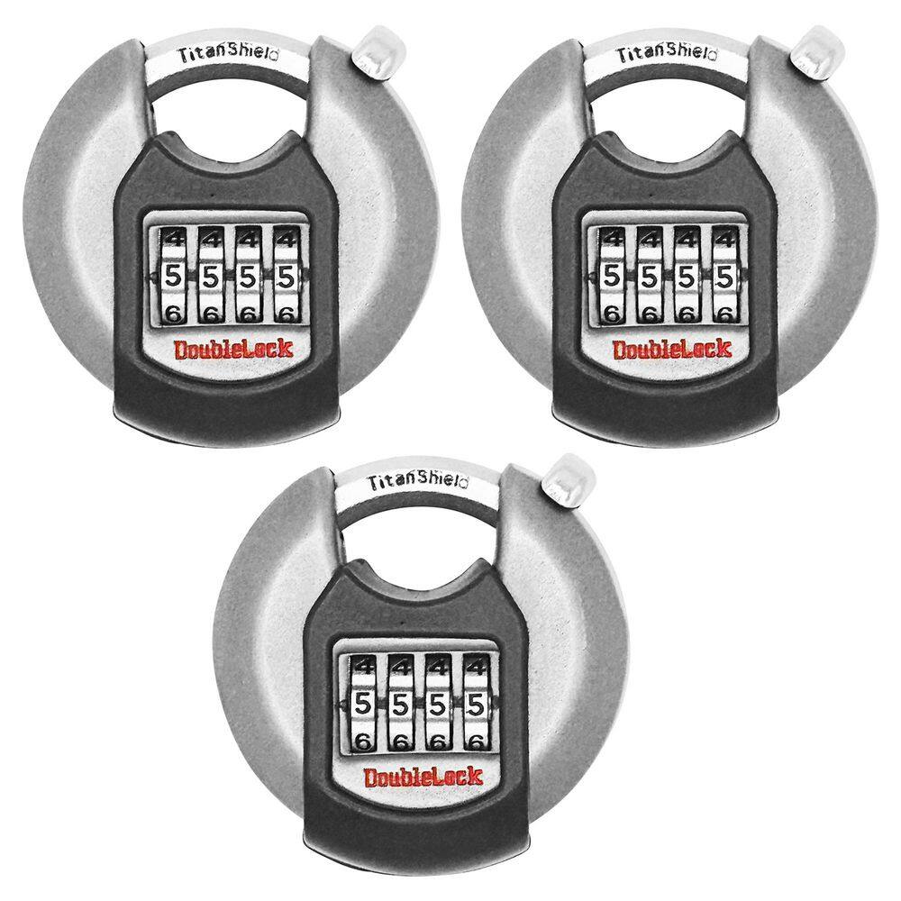Crab Combo, 2-3/4 in. 4-Dial Combination Discus Padlock with Shroud - 3-Pack price history on PriceWatchPro