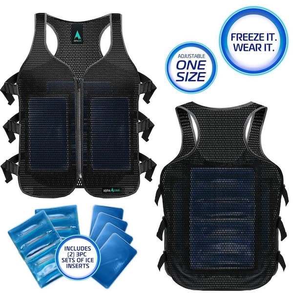 ALPHACOOL Unisex 1-Size Black Frosty Mesh Ice Vest with