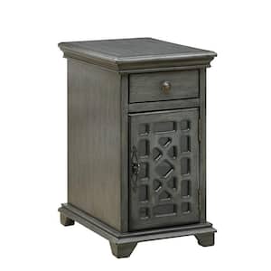 Joplin Texture Grey 1-Drawer 1-Door Chairside Cabinet