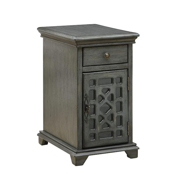 Coast To Coast Accents Joplin Texture Grey 1-Drawer 1-Door Chairside Cabinet