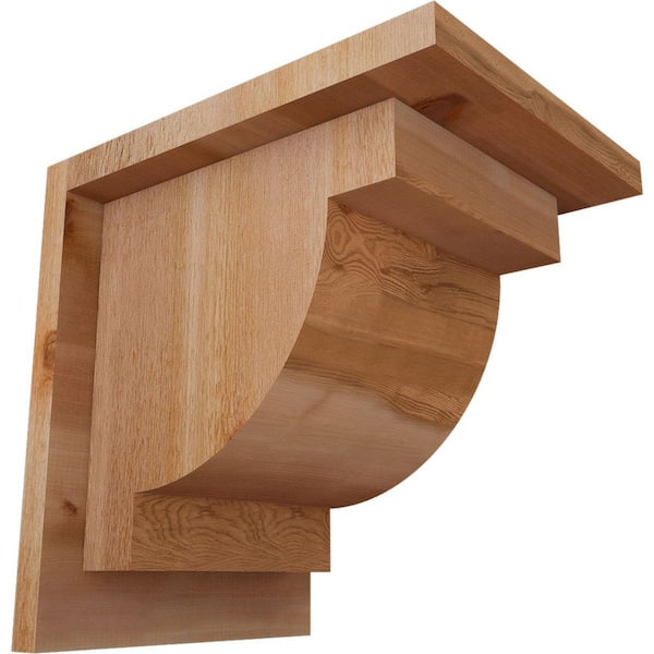 Ekena Millwork 8 in. x 10 in. x 10 in. Western Red Cedar Alpine Rough Sawn Corbel with Backplate