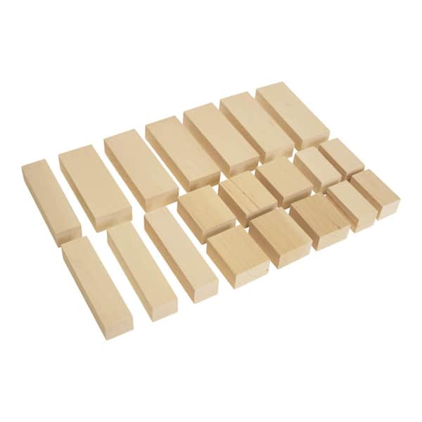 Walnut Hollow 1 in. x 2 in. x 4-6 in. Assorted Basswood Carving Blocks (20-Piece)