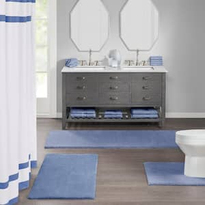 Marshmallow Blue 24 in. x 72 in. Bath Mat