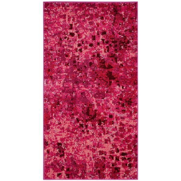 SAFAVIEH Monaco Fuchsia Doormat 3 ft. x 5 ft. Geometric Area Rug