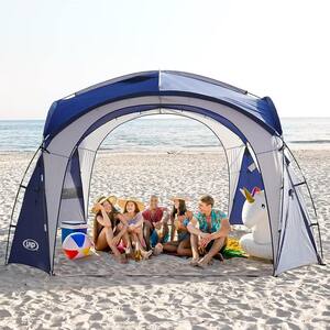 Beach Tent Blue 12 ft. x 12 ft. Pop Up Canopy UPF50+ Tent for Camping Trips, Backyard Fun, Party Or Picnics