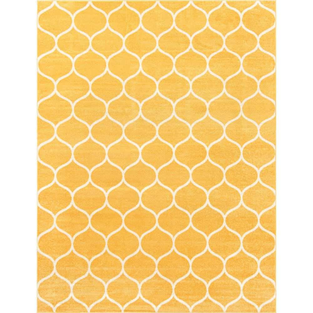 Trellis Frieze Rounded Yellow 10 ft. x 13 ft. Area Rug price history on PriceWatchPro