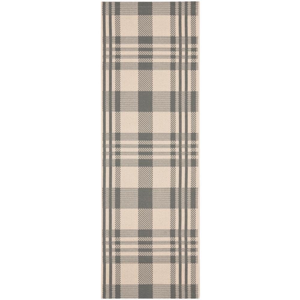Courtyard Gray/Bone 2 ft. x 12 ft. Striped Indoor/Outdoor Patio  Runner Rug price history on PriceWatchPro