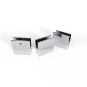 Mounting Clips for 78 in. Single Fixed Panel in Chrome (3-Pack)