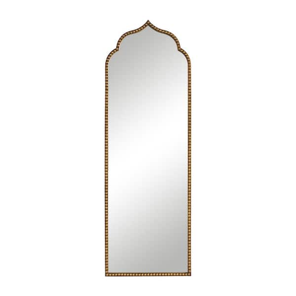 Dovelina 20 in. W x 59 in. H Classic Arched Iron Framed Gold Wall Decorative Mirror