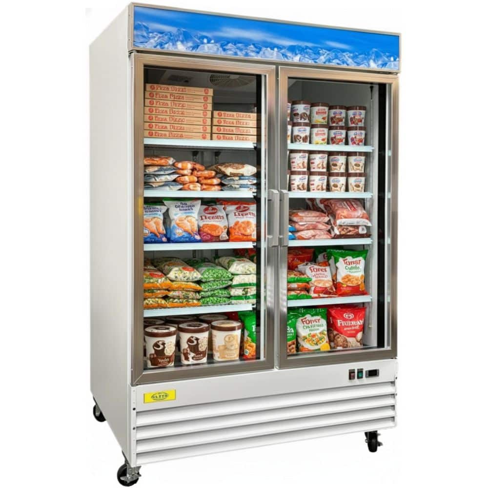 53 in. 45 cu. ft. 2 Glass Door Freezer Glass Door ED1.2M White