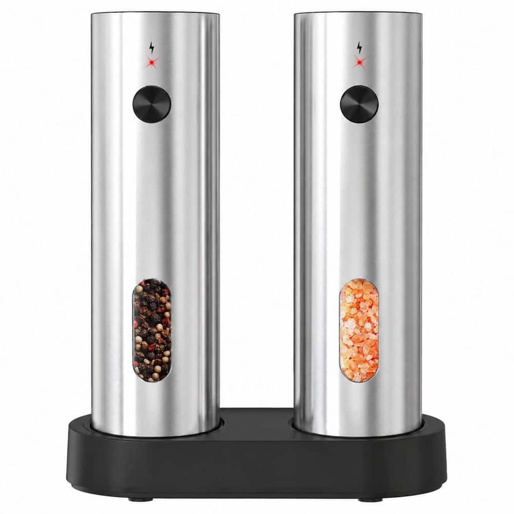 Stainless Steel Electric Salt and Pepper Grinder Set with USB Charging Base, LED Light, 110 ml Capacity price history on PriceWatchPro